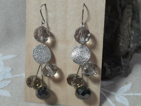 Elegant faceted crystal bead earring titanium hooks