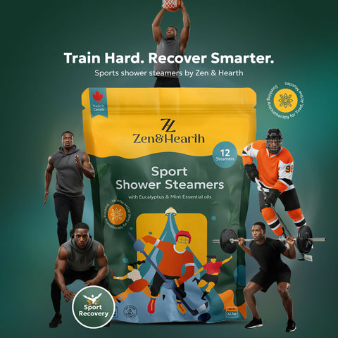 Sport Shower Steamers – 12 Pack | Eucalyptus & Mint Post-Workout Recovery | Aromatherapy for Athletes | Made in Canada