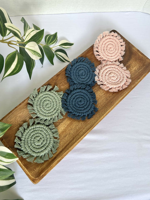 Macrame Car Coasters - Set of 2