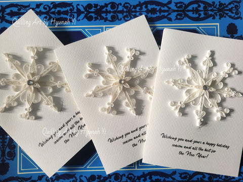 Snow Flake Card/ Christmas card/ Holiday Card/Ornament Card/Original Art by Hyunah Yi