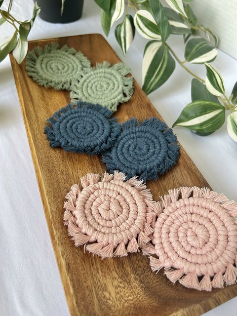 Macrame Car Coasters - Set of 2