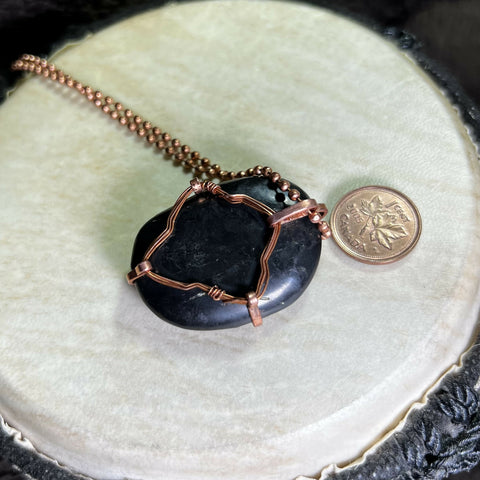 Shungite Copper God's-Eye Wrapped Necklace