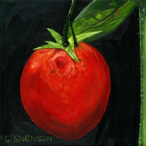 Tomato on the Vine 6x6 oil