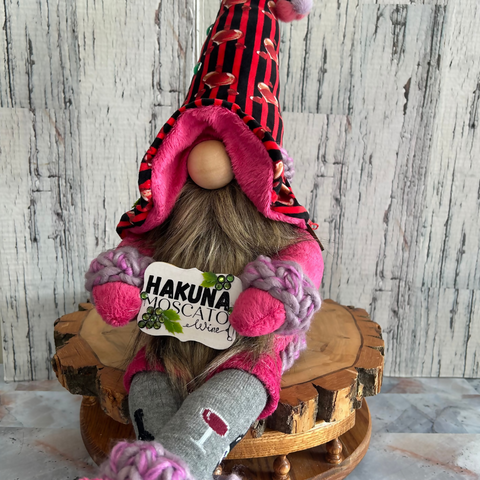Handmade Wine Gnome | Bubbly & Vino Tinto Themed | Custom Collectible Gift | Calgary Small Business | AntoCHIQUE Creations