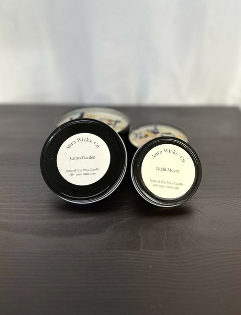 4oz Black Tin Candle