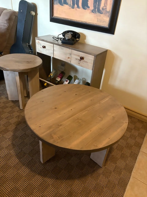Coffee Tables (round) & Wine Rack Set - LOCAL PICKUP ONLY
