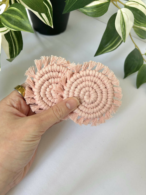 Macrame Car Coasters - Set of 2
