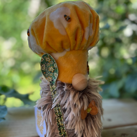 Designer Chef-Hat Gnome | Handmade Collectible Gift | Custom Themed Décor for Kitchen, Bar & Home | AntoCHIQUE Creations Calgary