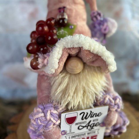 Handmade Wine Gnome | Bubbly & Vino Tinto Themed | Custom Collectible Gift | Calgary Small Business | AntoCHIQUE Creations