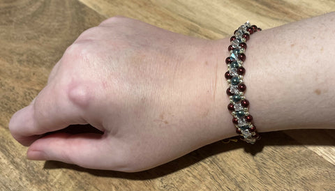 "Holiday Twinkle" Hand Bead Woven Bracelet
