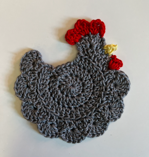 Crochet Chicken Coasters - 100% Cotton
