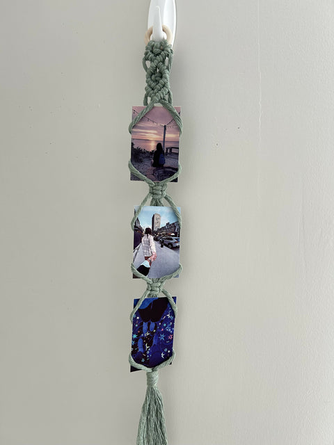 Macrame Polaroid Photo Hanger Wall Decor - 3 Photos