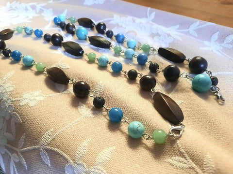 Bohemian look earthy necklace multiple wear style
