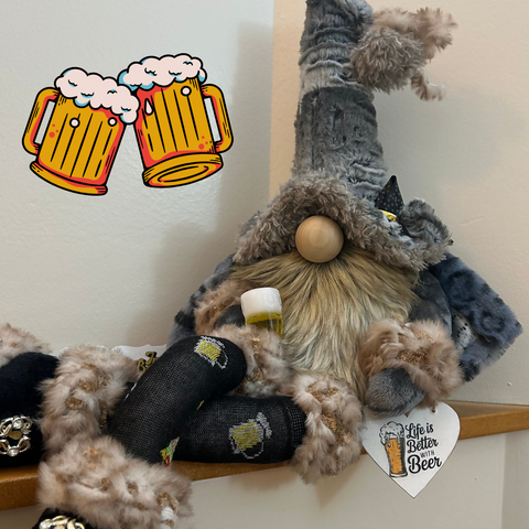 Handmade Beer Gnome | Made to Order Collectible | Unique Gift for Beer Lovers | AntoCHIQUE Creations Calgary