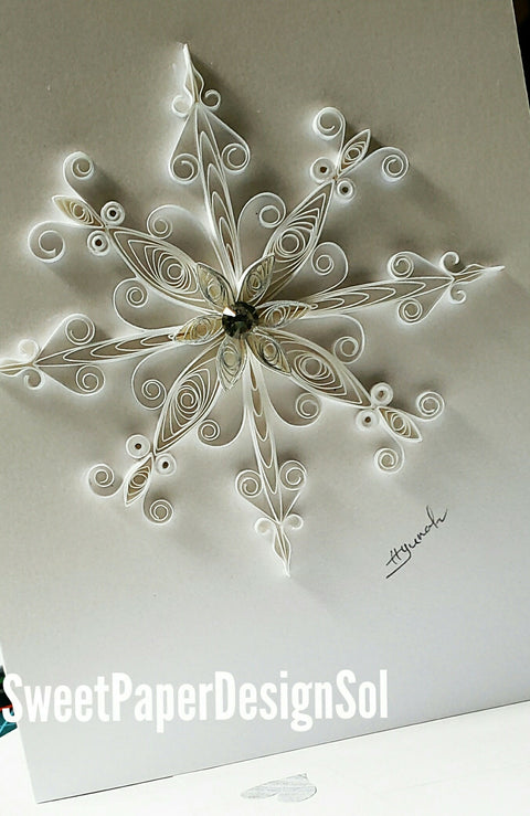 Snow Flake Card/ Christmas card/ Holiday Card/Ornament Card/Original Art by Hyunah Yi