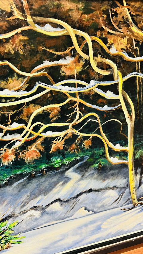 Kananaskis Forest 20x40 Oil on stretch canvas.