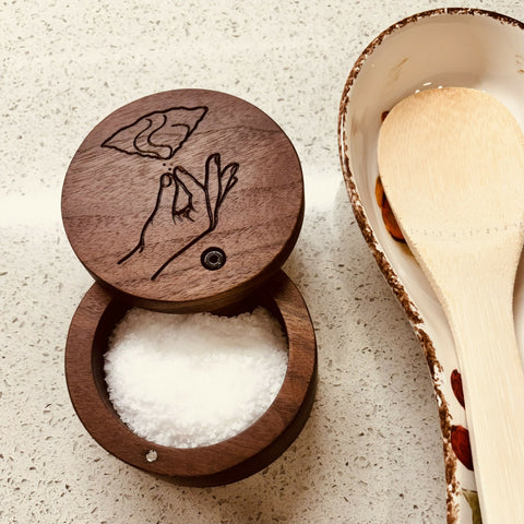 🍁 Handmade Walnut Salt Cellar