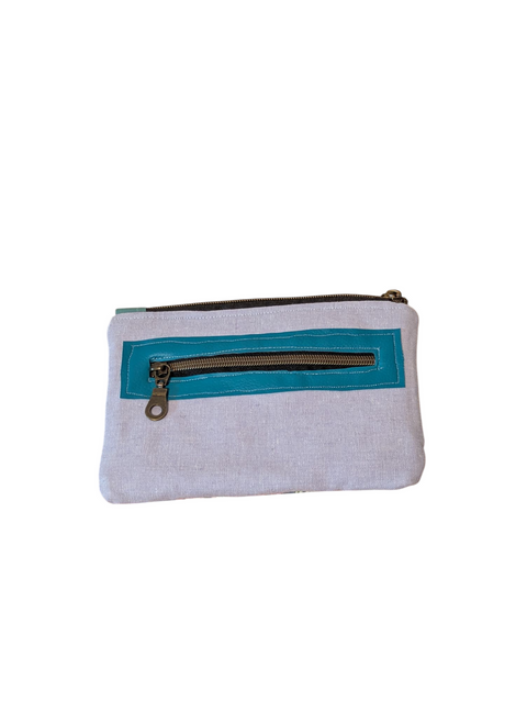 Floral Linen Clutch Bag