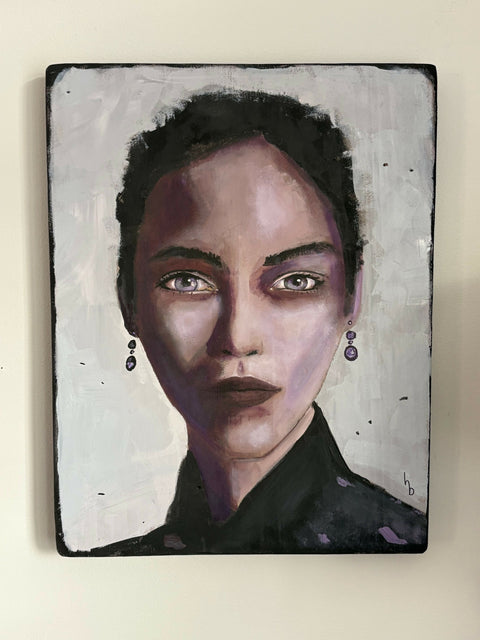 "Carmen" - Acrylics on wood 14x18 - Original Artwork-Free Shipping*
