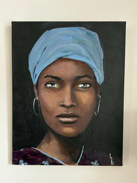 "Amira" - Acrylics on canvas 14x18 - Original Artwork-Free Shipping*