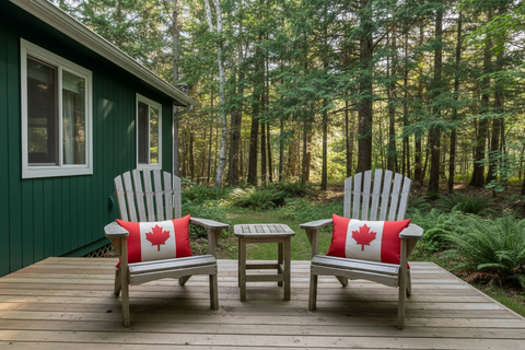 Canada Flag Pillow Cover, Outdoor Maple Leaf Cushion Cover, Choose from Two Sizes