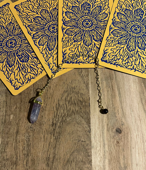 "Mind's Eye" Purple Fluorite Divination/Dowsing Pendulum