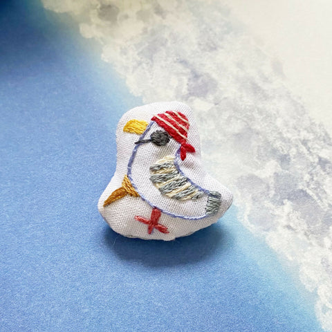 Pirate Seagull Embroidery Brooches