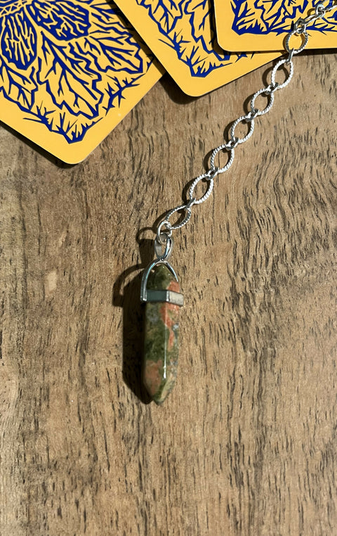 “Harmonious Resonance” Unakite Divination/Dowsing Pendulum