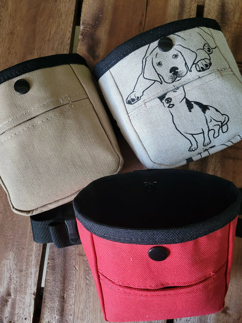 Dog treat pouch and waste bag holder.