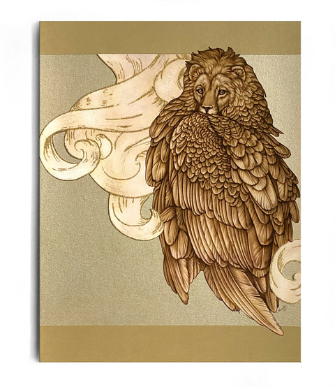Unique Lion Spirit Print | 11 x 14 | Hand Custom
