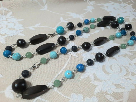 Bohemian look earthy necklace multiple wear style