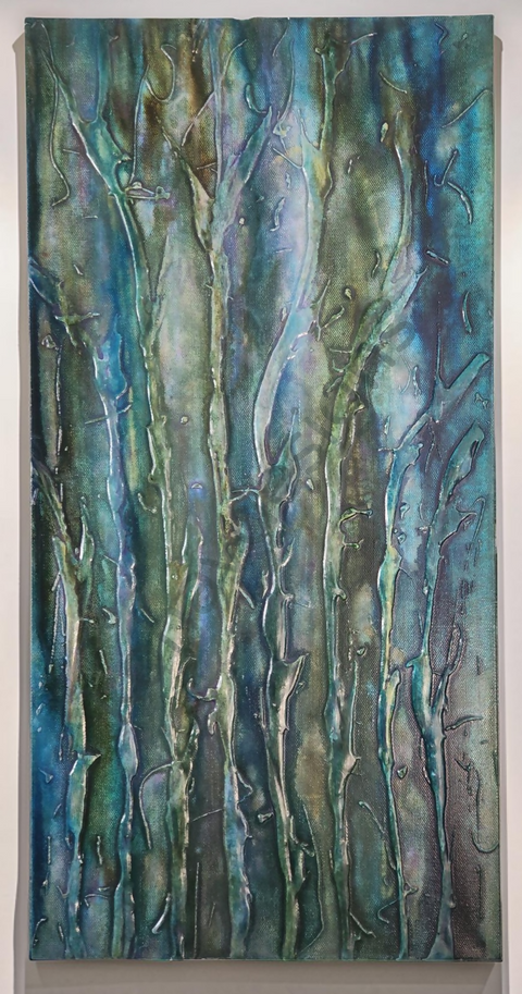 Forest in Blue Light - 12 x 24 textured canvas