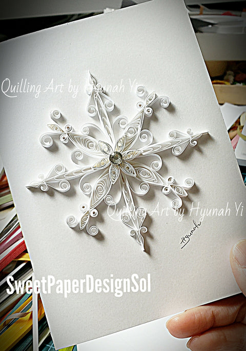 Snow Flake Card/ Christmas card/ Holiday Card/Ornament Card/Original Art by Hyunah Yi