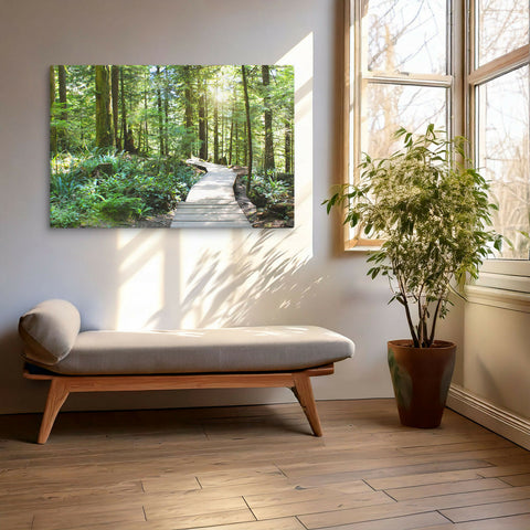 Forest Path Canvas Wall Art | Landscape Décor | 36"x24"