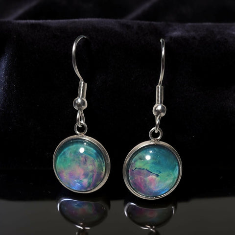 Earrings - Stainless Steel - 12mm Glass Cabochon