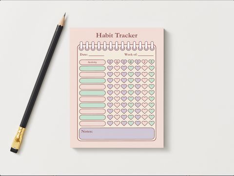 6 Month Weekly Habit Tracker Notepad
