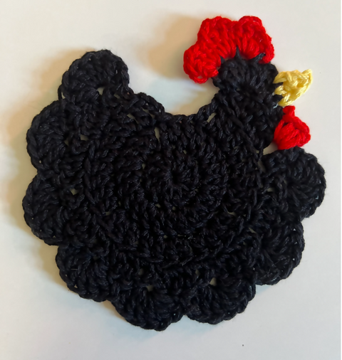 Crochet Chicken Coasters - 100% Cotton