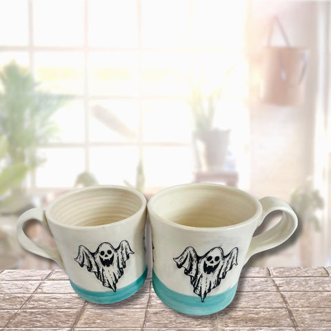 Ghost Mug, ceramics mug, handmade,