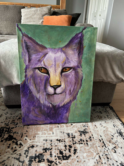 Violet Lynx - Original Acrylic Painting