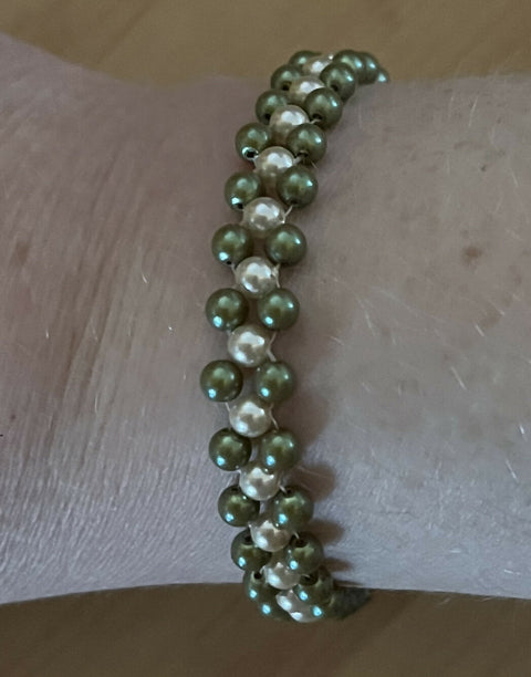 "Khaki and Cream" Bracelet