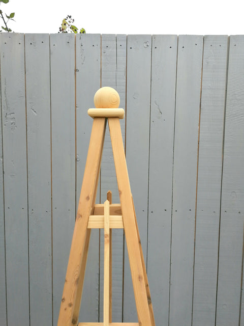 6' Cedar Garden Pyramid Obelisk with Sphere or Spire Finial