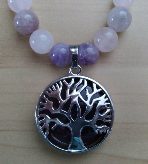 "Peace & Quiet" Tree of Life Gemstone Necklace (Princess Length)