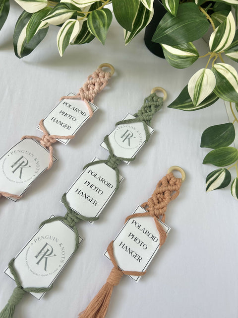Macrame Polaroid Photo Hanger Wall Decor - 3 Photos