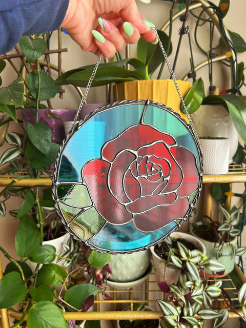 Stained Glass Rose Window Art