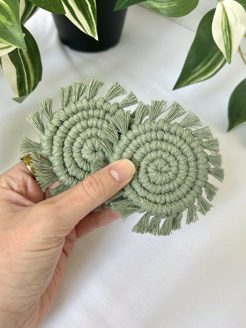 Macrame Car Coasters - Set of 2