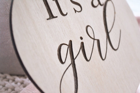 Its A Girl Gender Reveal Baby Disc