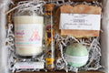 Ultimate Self Care Gift Box, Soy Candle, Eucalyptus Bath Bomb, Natural Soap Bar, Beeswax Lip Balm, Dried Flowers