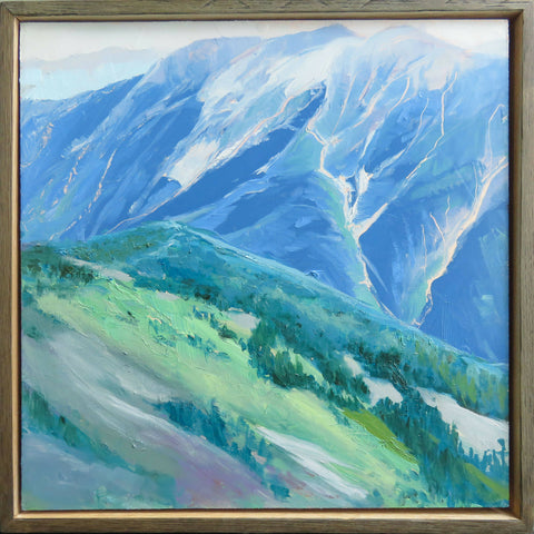 Mountain Top | 13x13 inches | Framed And Ready To Hang | Original Painting