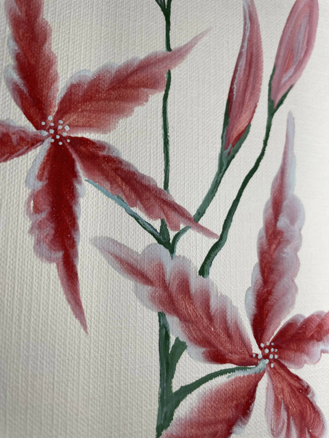 Red / White Hand Painted Greeting Card