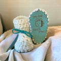 Crochet Baby Booties with engraved cork sole - 6-12 months